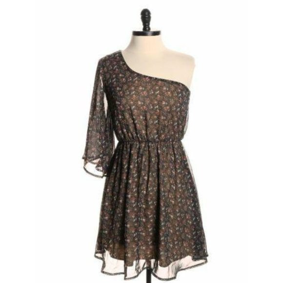 Audrey 3+1 Dresses & Skirts - Audrey 3+1 Urban Outfitters Brown Floral Dress